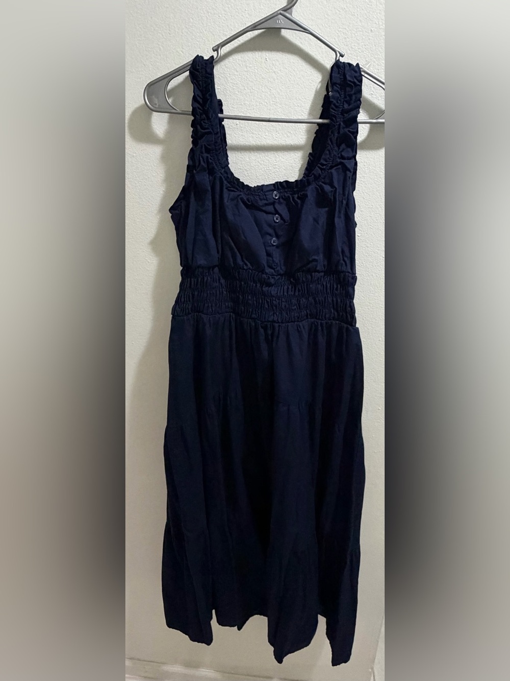 Universal Thread Navy Smocked Waist Button-Front Sundress